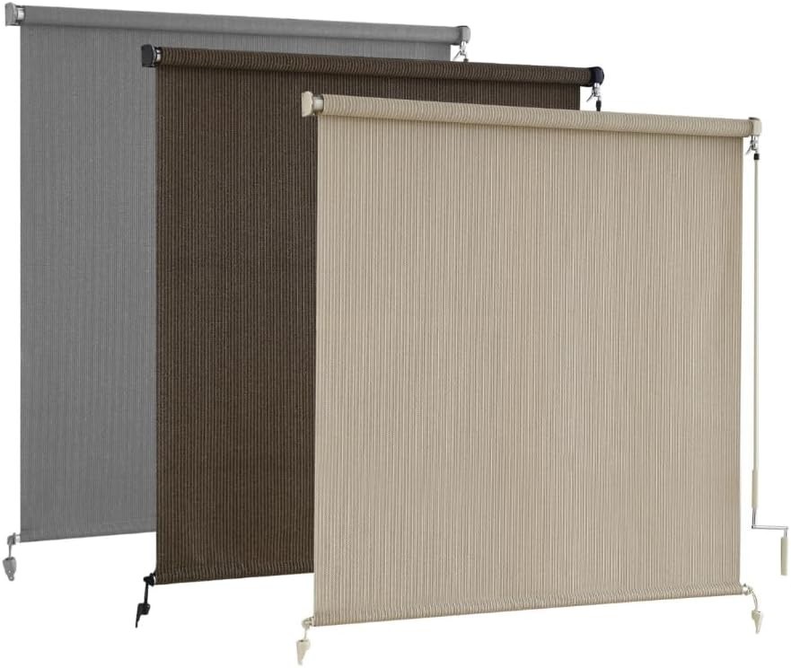 Outdoor Roller Shades Cordless Patio Blinds Roll Up for Porch Balcony Backyard