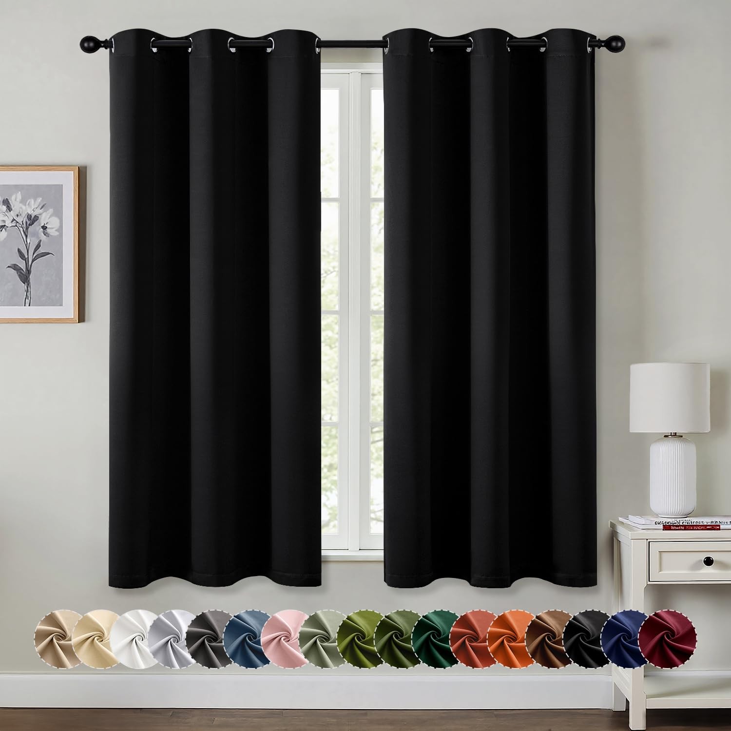 MIULEE Blackout Curtains for Bedroom Living Room 2 Panels, Thermal Insulated …