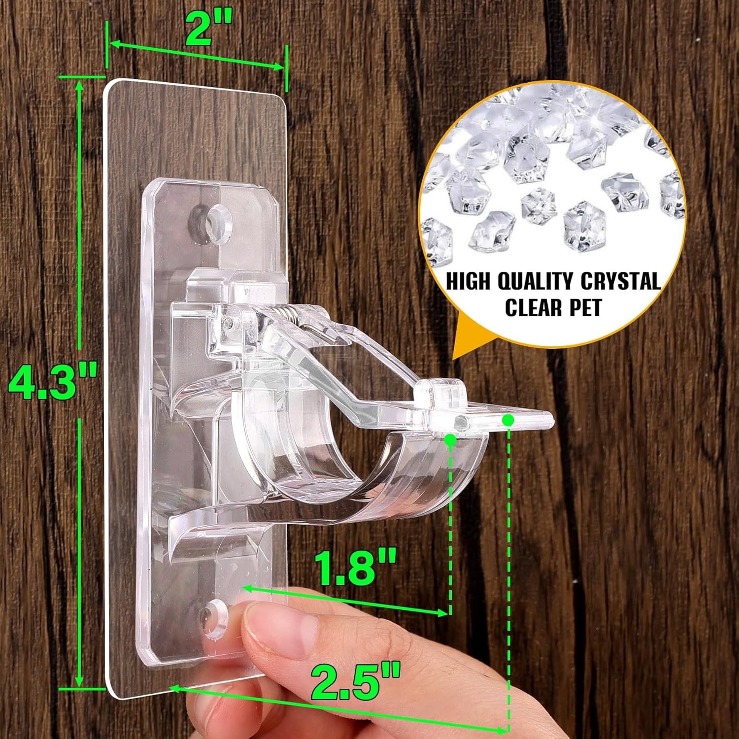 4 Pcs No Drill Curtain Rod Brackets, Adhesive Curtain Rod Holders, Curtain Hooks