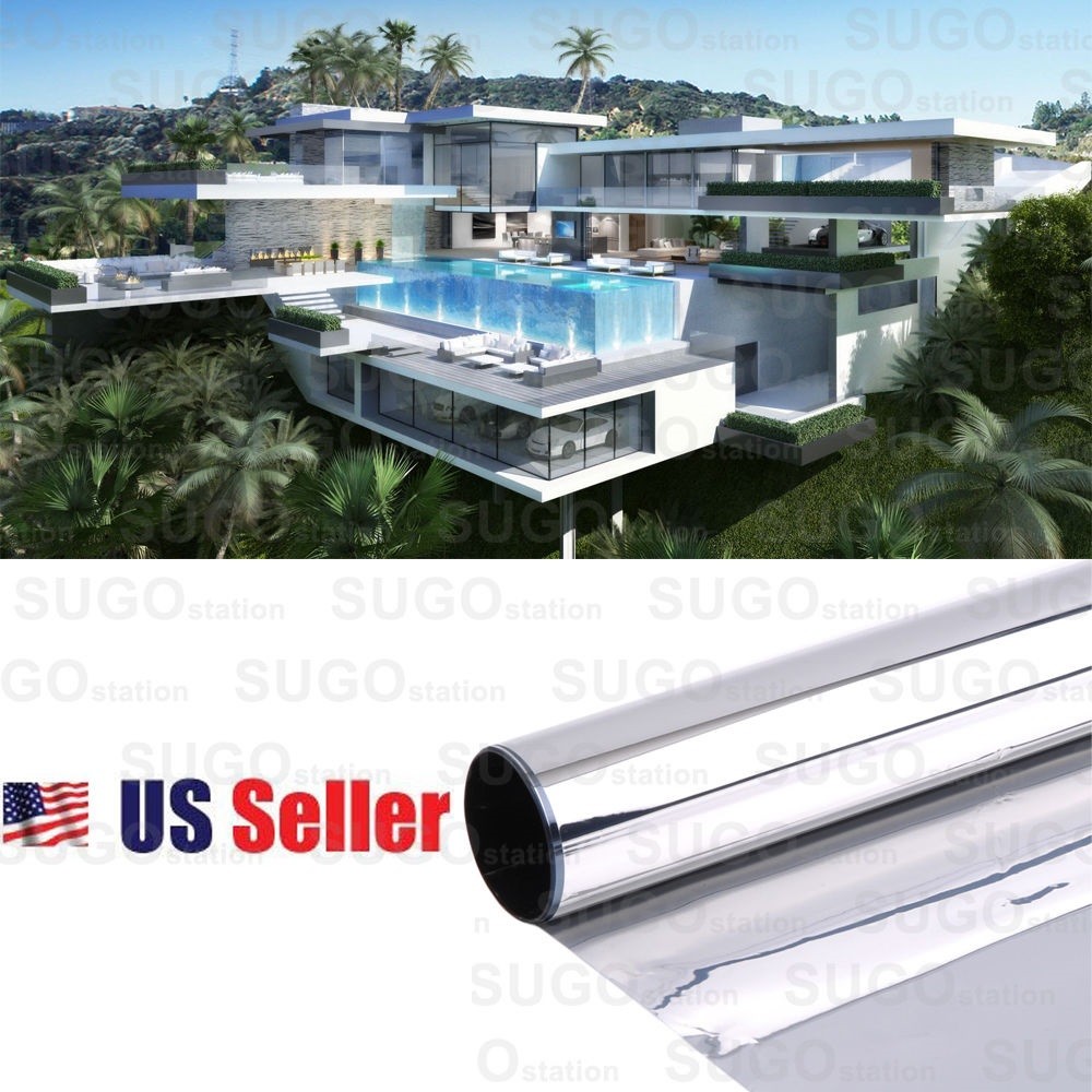 2FT x 50FT One Way Mirror Privacy Reflection Window Tint Film Reduce Heat 5%