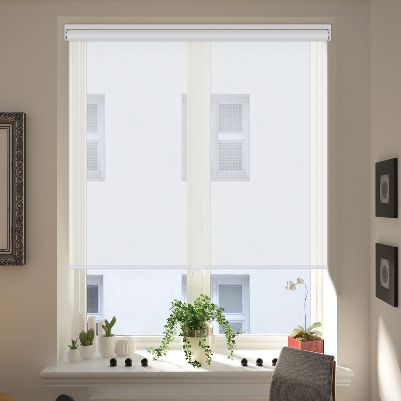 Luckup Light Filtering Roller Shades For Windows Cordless Semi Sheer Solar