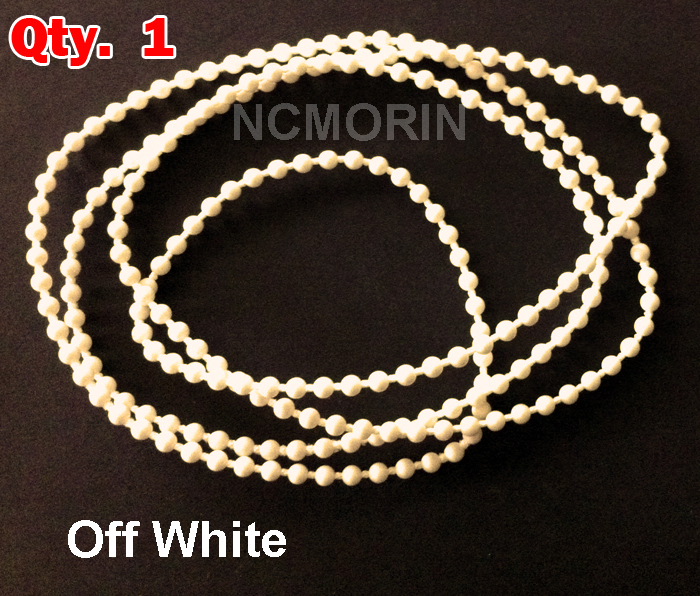 Qty. 1 – 36″ Off White Continuous Loop Plastic Chain Window Blind – Roller Shade
