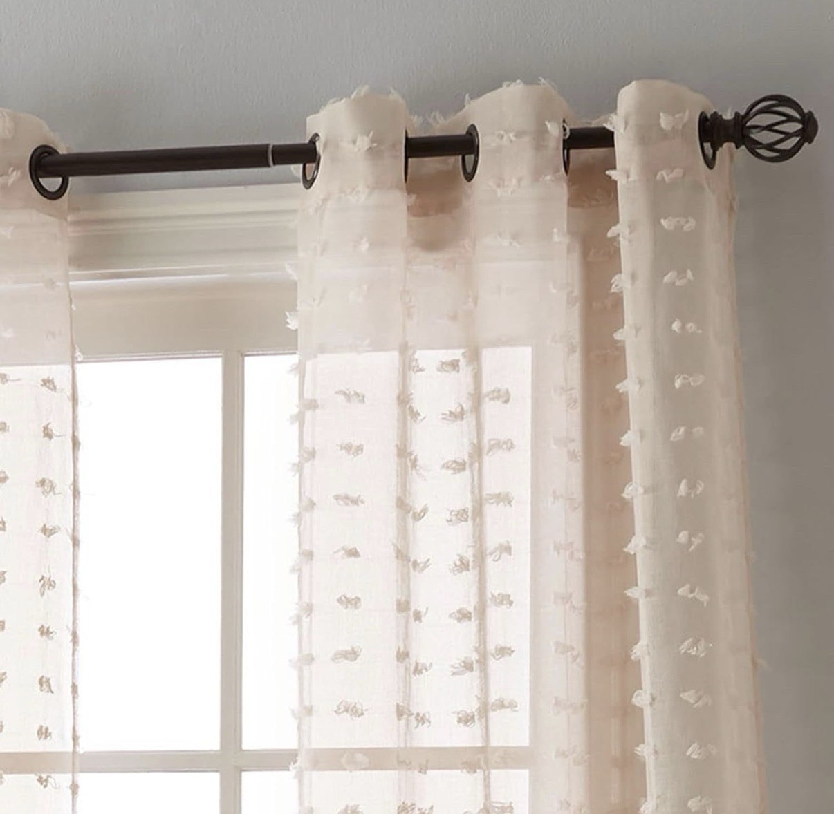 Grand Avenue Curtains 84 inches Long 2 Panels Eyelash Weave Semi Sheer NWT