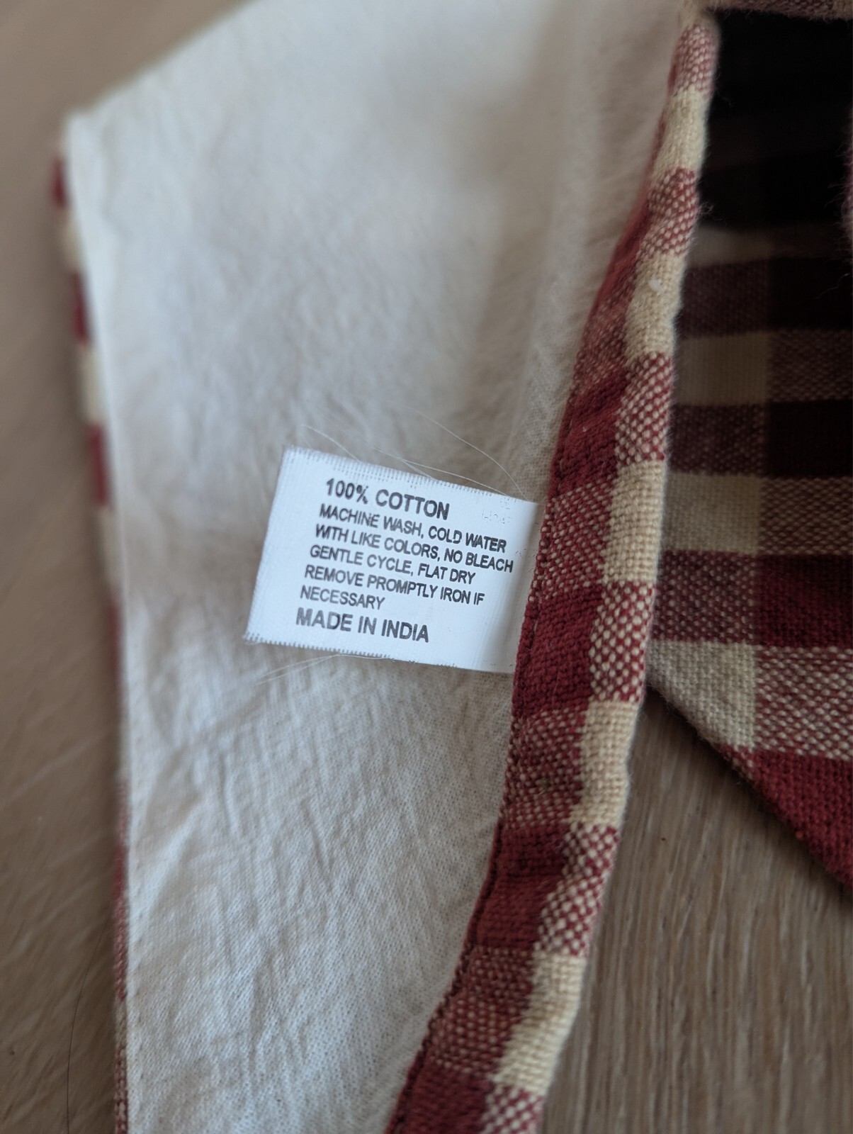 Heritage Check Curtain Set, Barn Red & Khaki Tan, Swag Panels & 2 Valiances