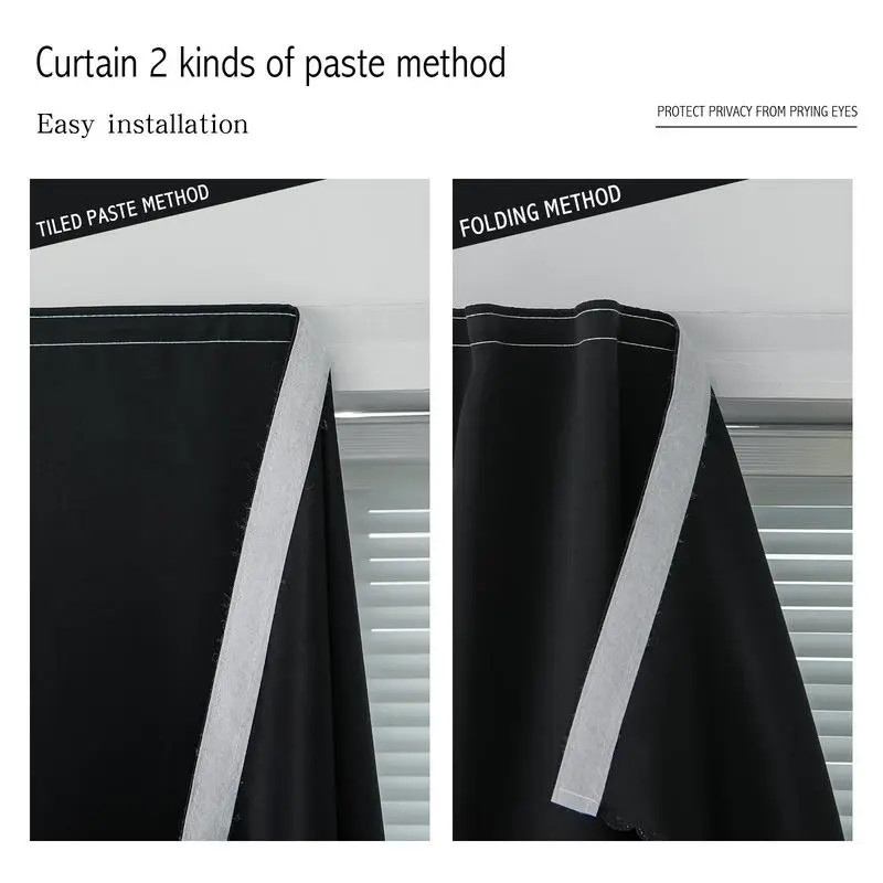 Magic Tape Blackout Curtain, 1 Count Window Blackout Cloth Curtain, Blackout Bli