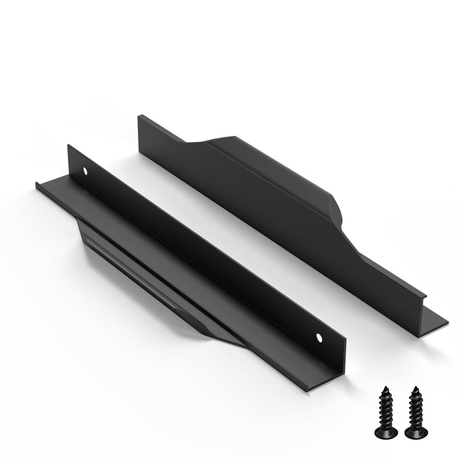 5 Pack 200mm(7.8 Inch) Black Edge Finger Pull Drawer Door Cabinet Aluminum Al…