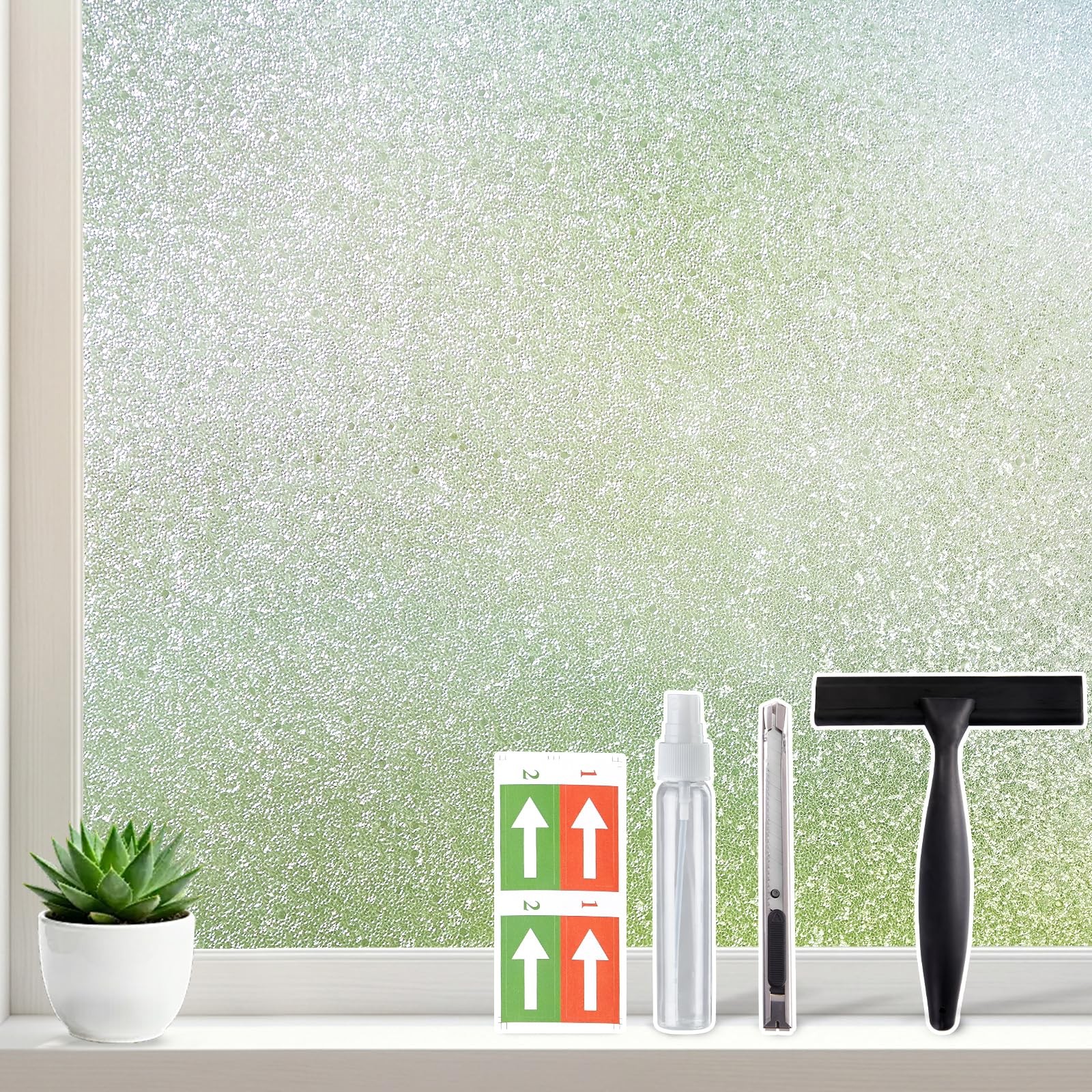 Frosted Glass Window Privacy Film, Opaque Static Cling No Glue Removable, UV …