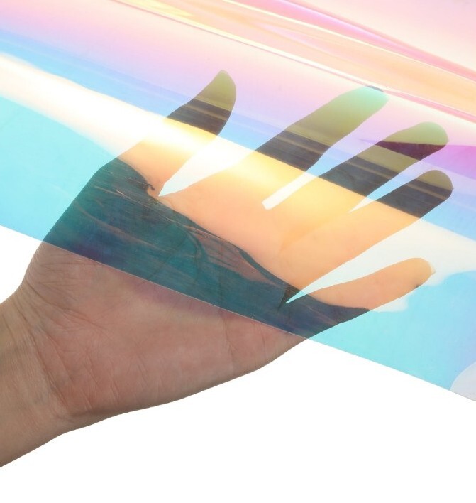 Privacy Window Film ~ Window Sticker ~ 17.7″ x 78.7″ ~ 3D IRIDESCENT RAINBOW