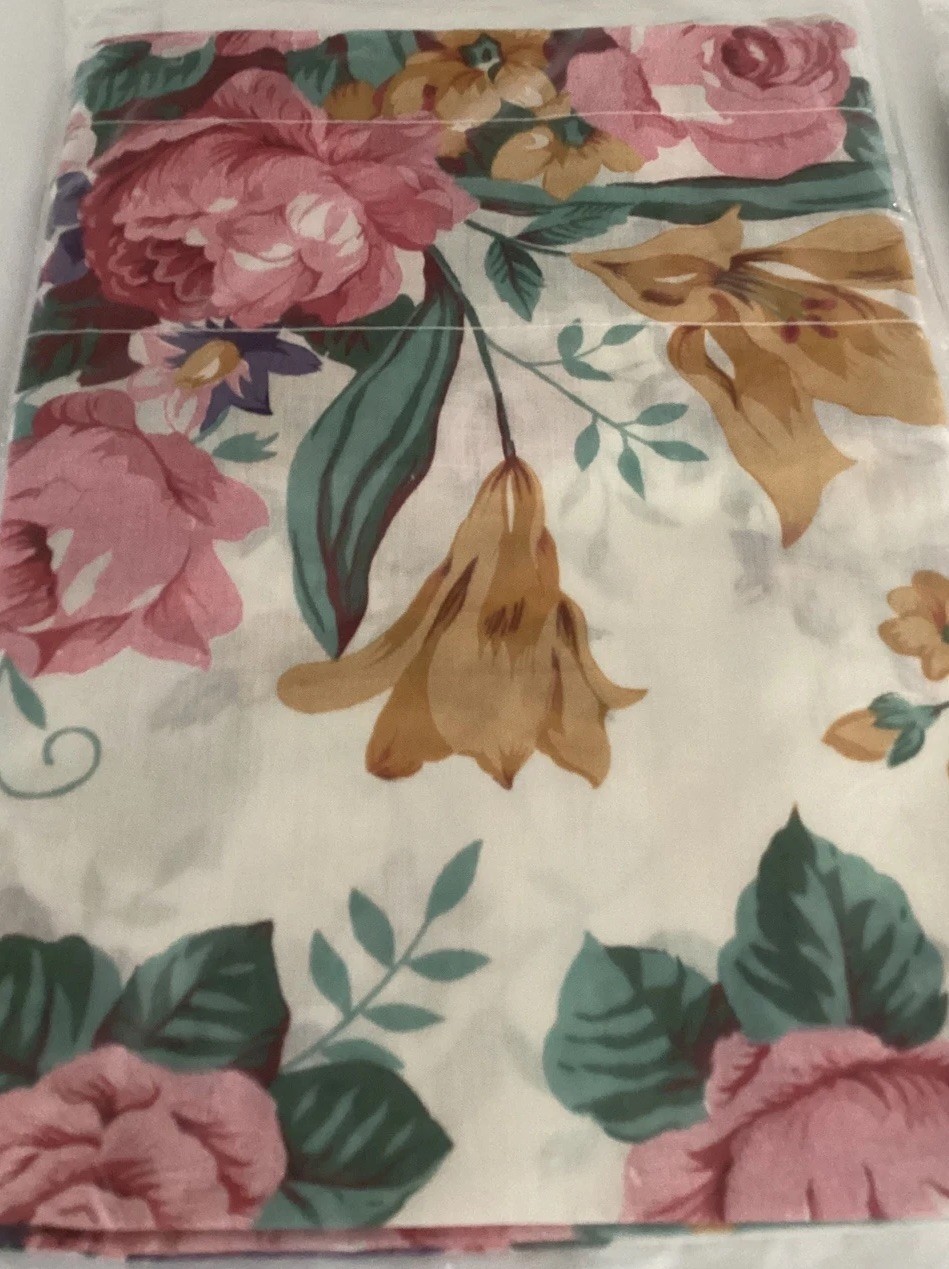 Two (2) Floral Balloon Valances 60” x 15” Tip Tops by Jean Roberts