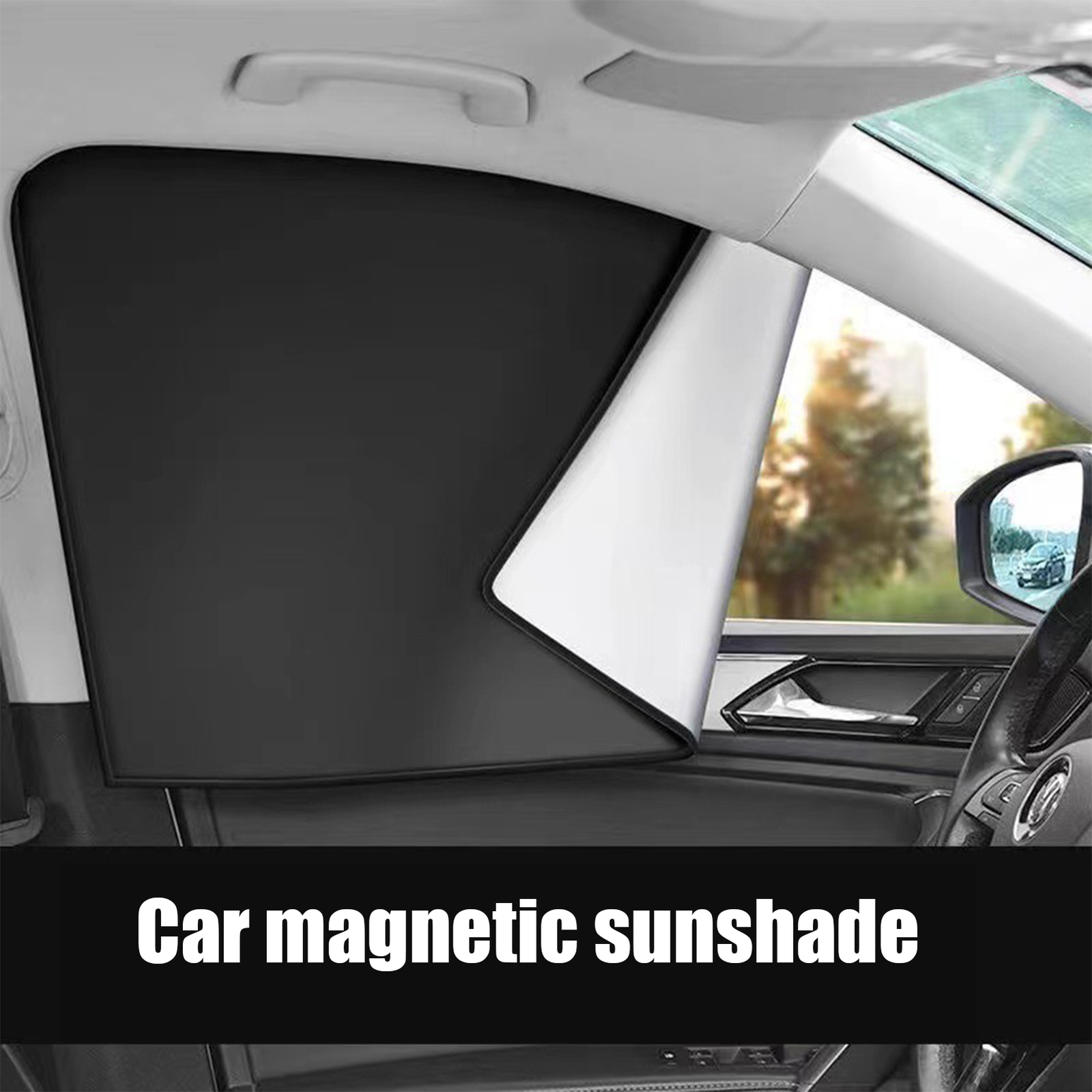 4x Magnetic Car Sunshade Cover Titanium Silver UV Protection Side Window Shade