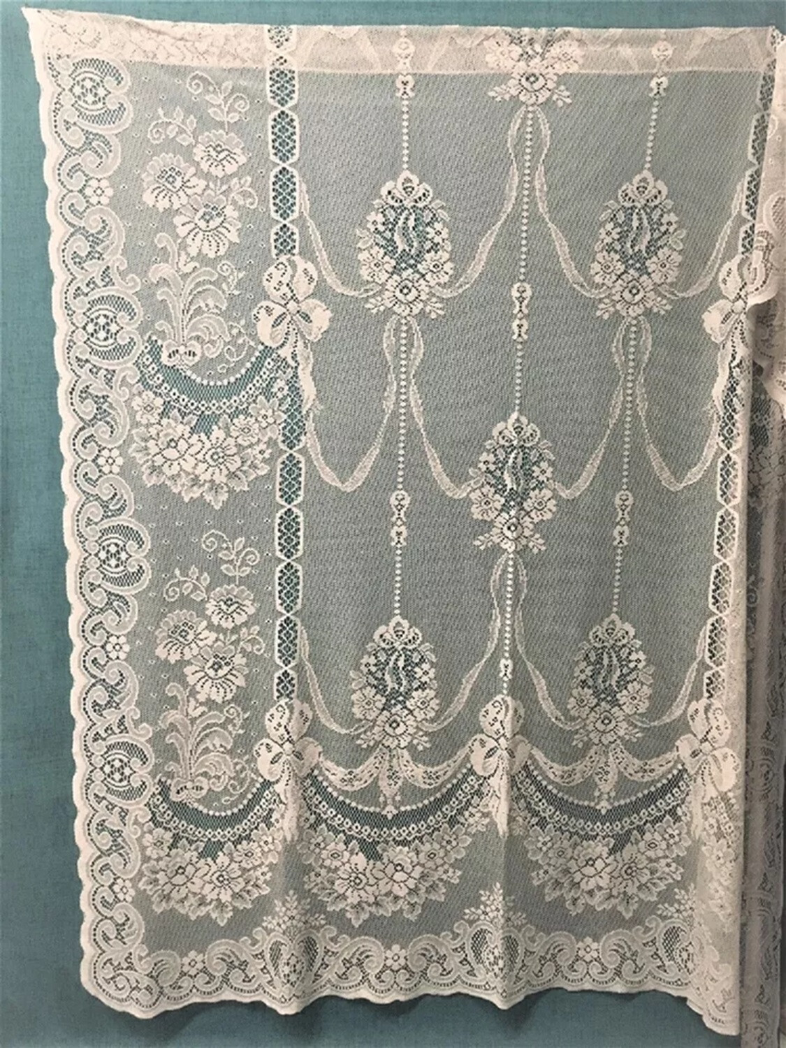 Classic Ayshire Ivory Cotton Blend Lace Window Panel 60″ x 66″ Livingroom Bedrm