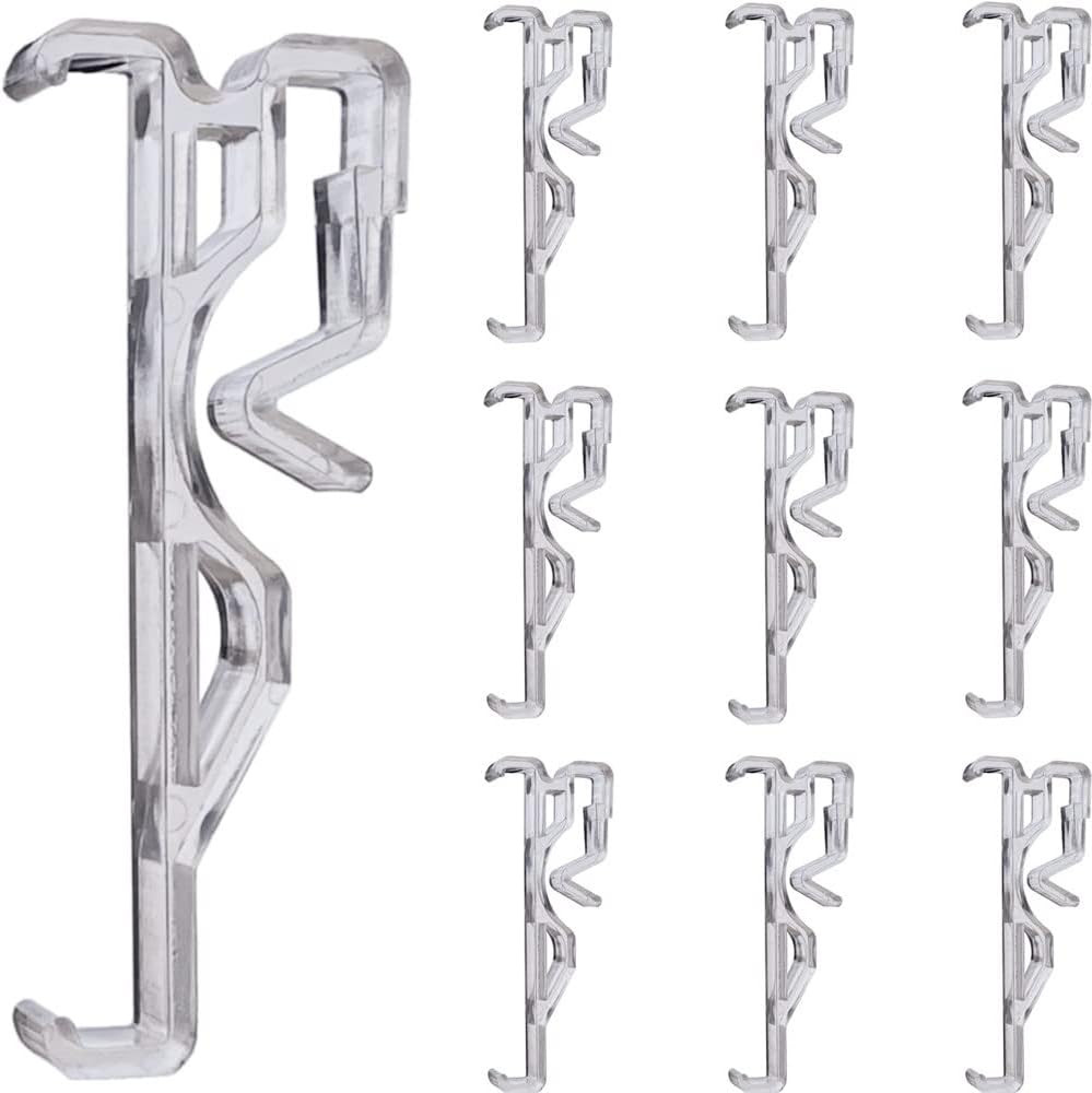 Valance Clips 10Pcs 2.5Inch Clear Plastic Hidden Holders for Window Blinds