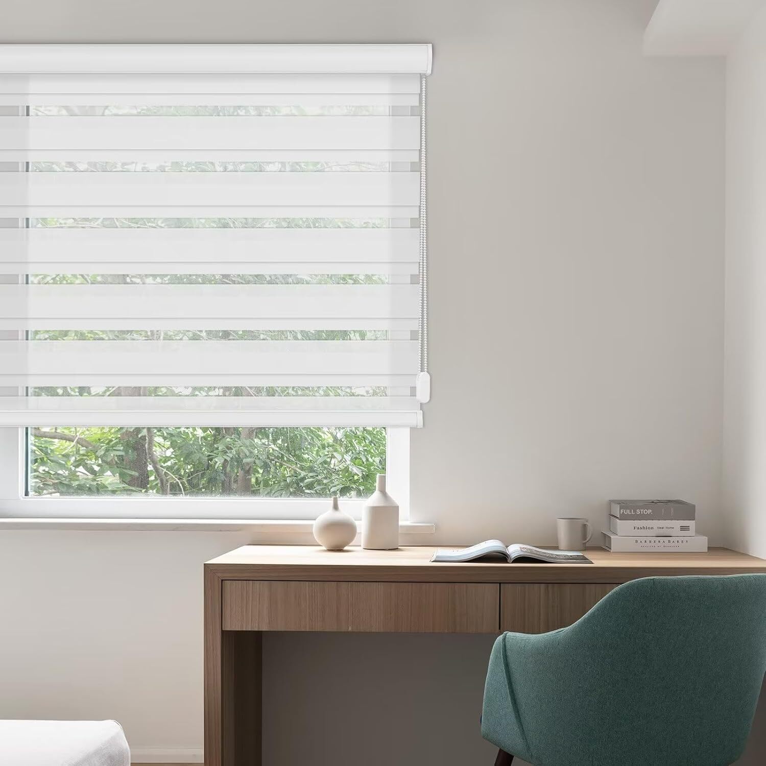 Changshade CUSTOM CUT Cordless Light Filtering Zebra Roller Shade Window Blinds