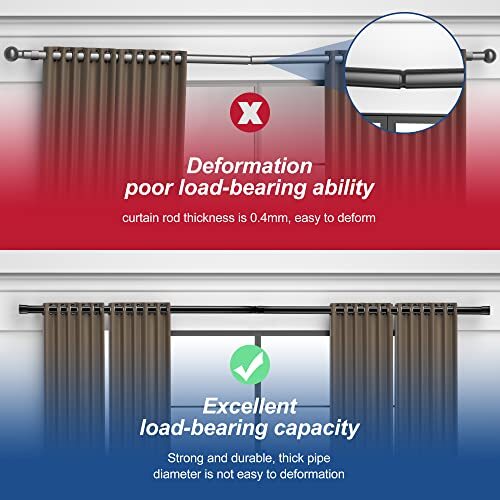 Alskarhem Black Curtain Rods for Windows 30 to 88 Assorted Sizes , Colors
