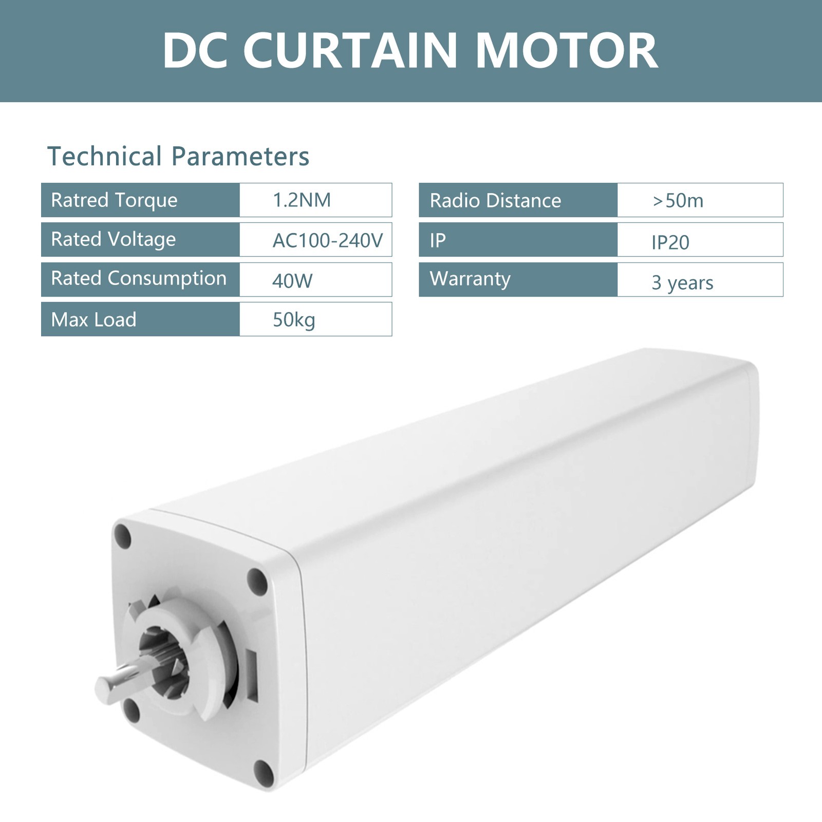 6.2m Motorized Curtain Track Rail Curtain Driver 20.3ft Wifi Remote Control