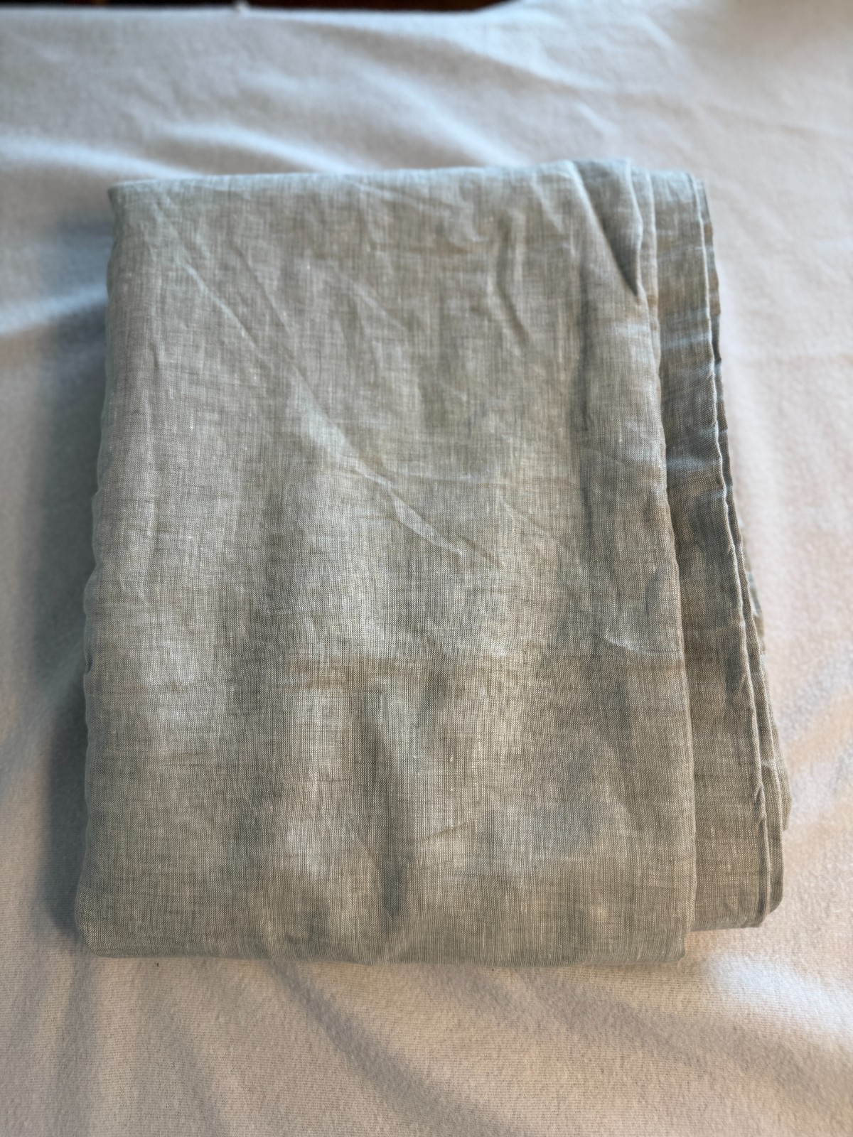 Quince European Linen Room Darkening Curtain Sage 48×96 Back Tab Rod Pocket