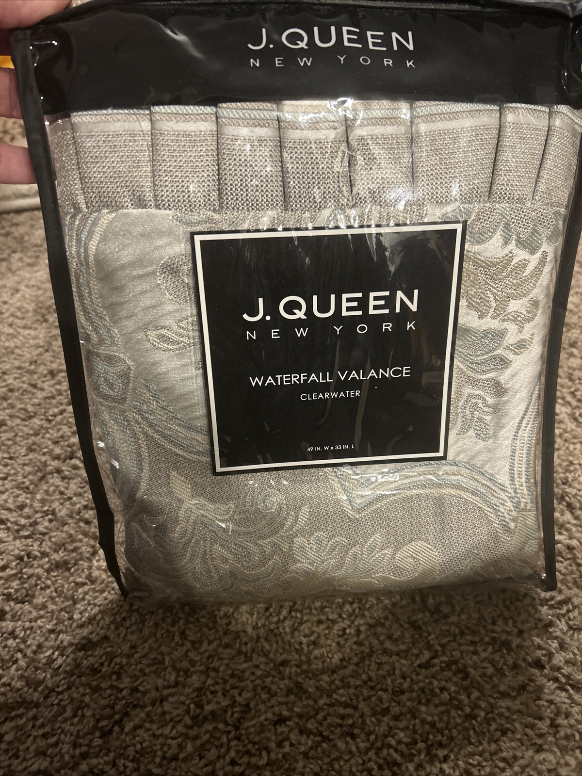 J Queen New York Clearwater Waterfall Window Valance NIP 49 x 33 (3 Total)