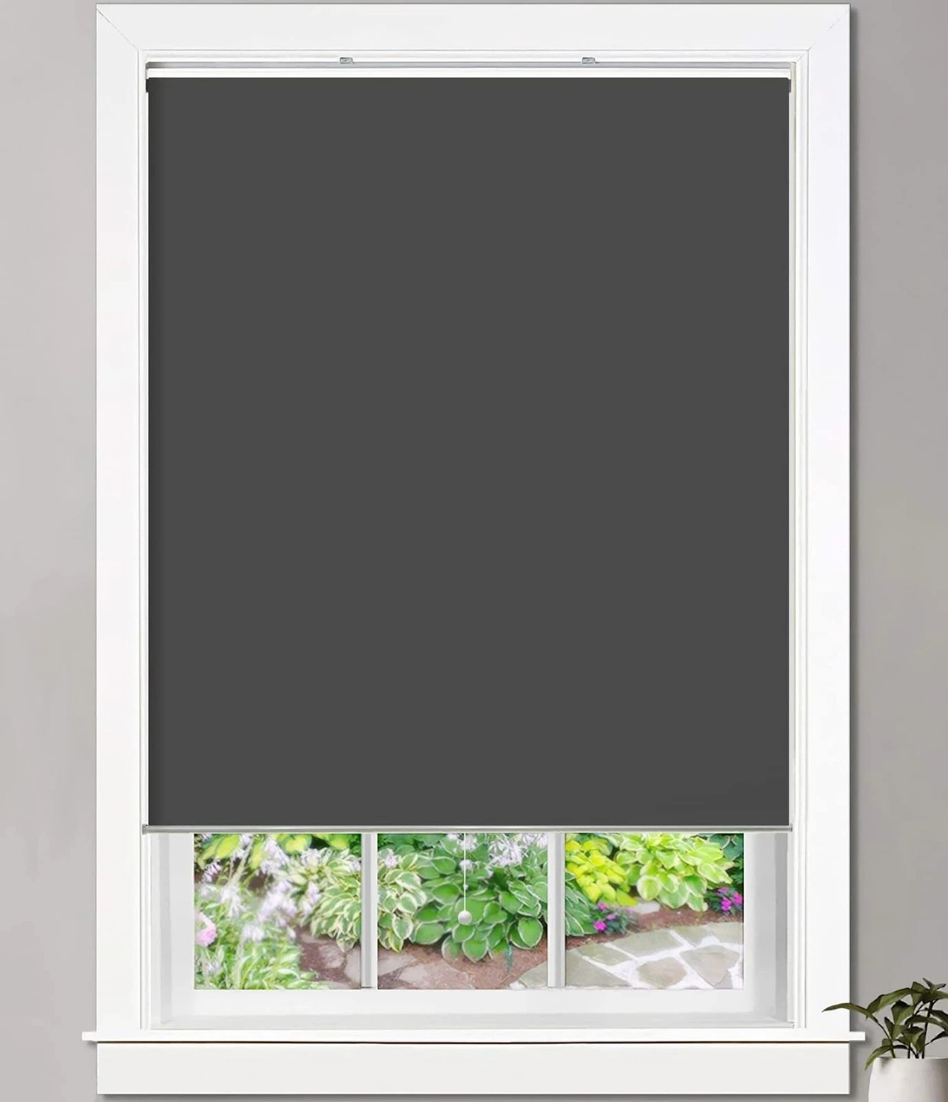 NEW ALLBRIGHT Classic 100% Blackout Cordless Roller Shade DarkGray 39″ W x 72″ H