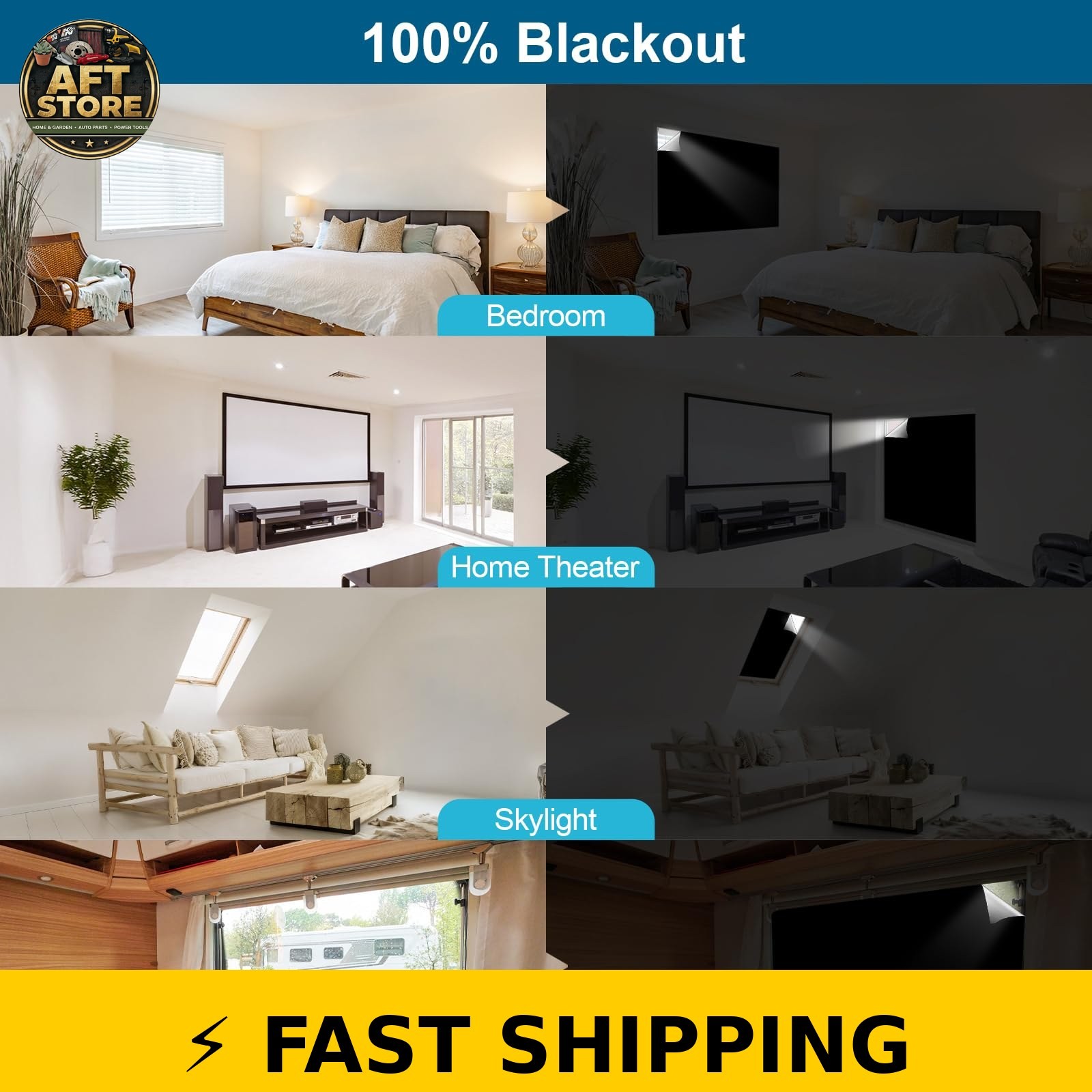 Petaholic 100% Blackout Curtains – Portable DIY Window Blinds, 118″x57″