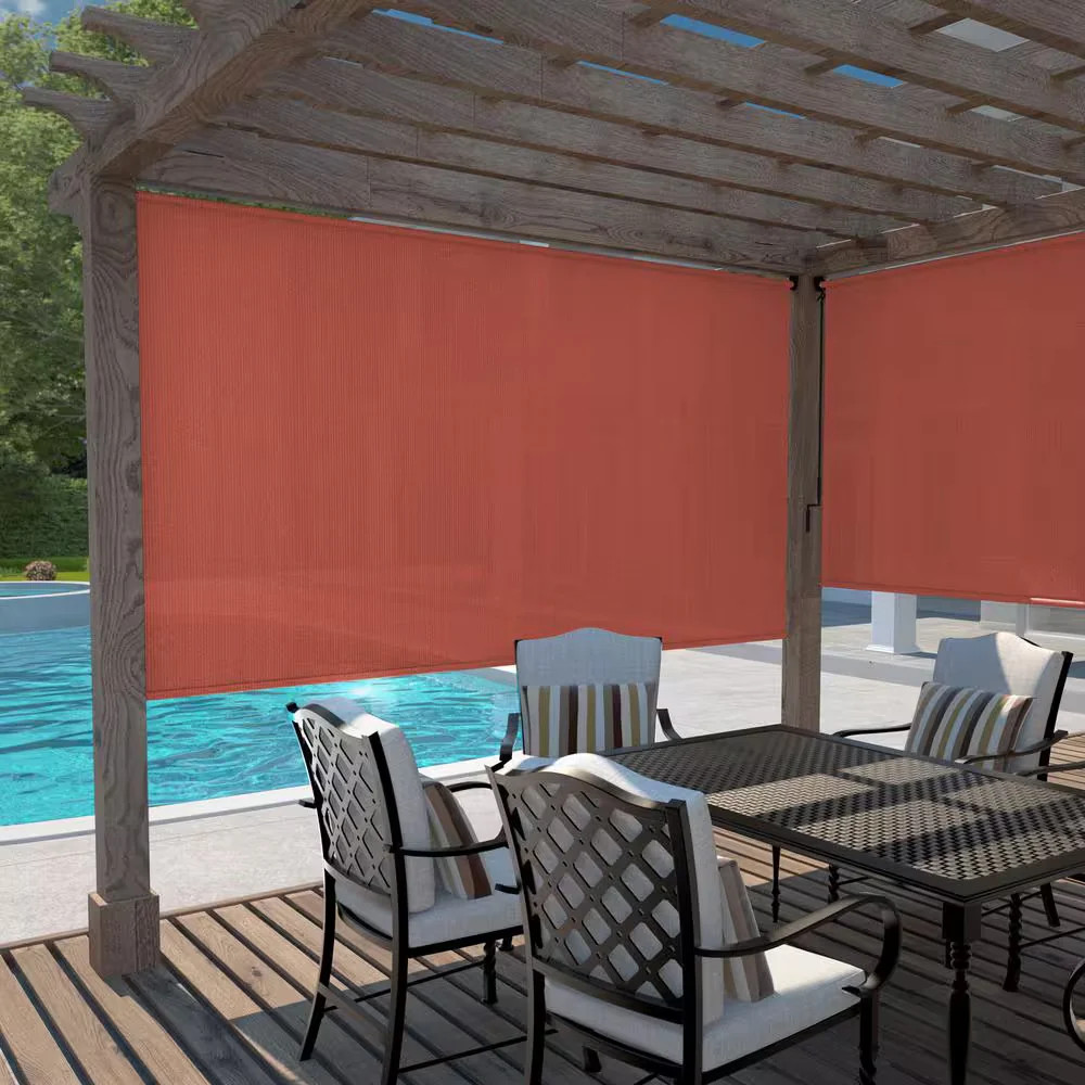 Coolaroo Exterior Roller Shade Terracotta Fade Resistant 96 in. W x 72 in. L