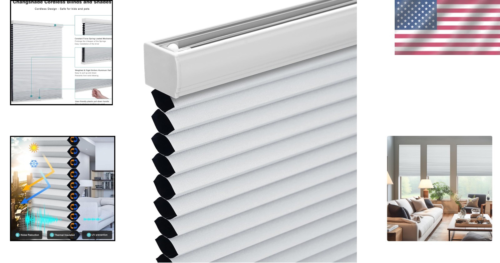 Pull Down Pleated Blinds for Windows, 24×50 White