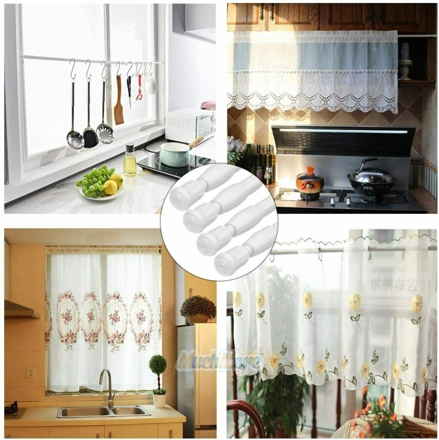 2/4/6Pack Curtain Tension Rods | 23 to 43 inches(Approx.) Spring Curtain Rod Set