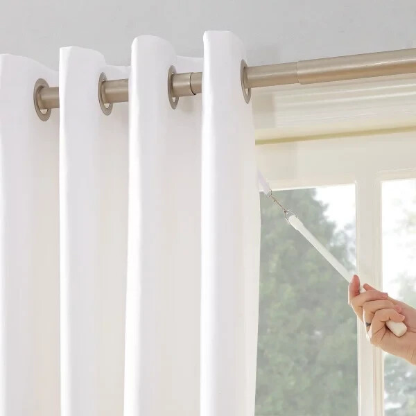 MAINSTAYS SLIDING GLASS DOOR THERMAL LINED DARKENING GROMMET PANEL,WHITE 100X84