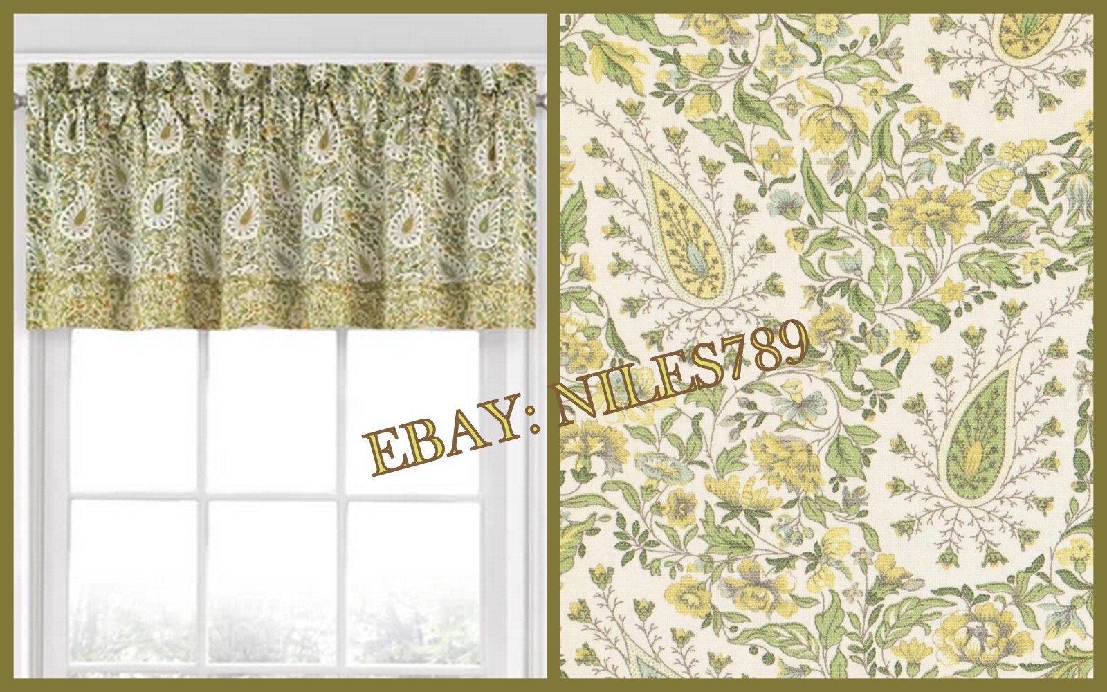 1 Count Waverly PAISLEY VERVEINE SPRING Valance 100% Cotton 52 In X 18 In