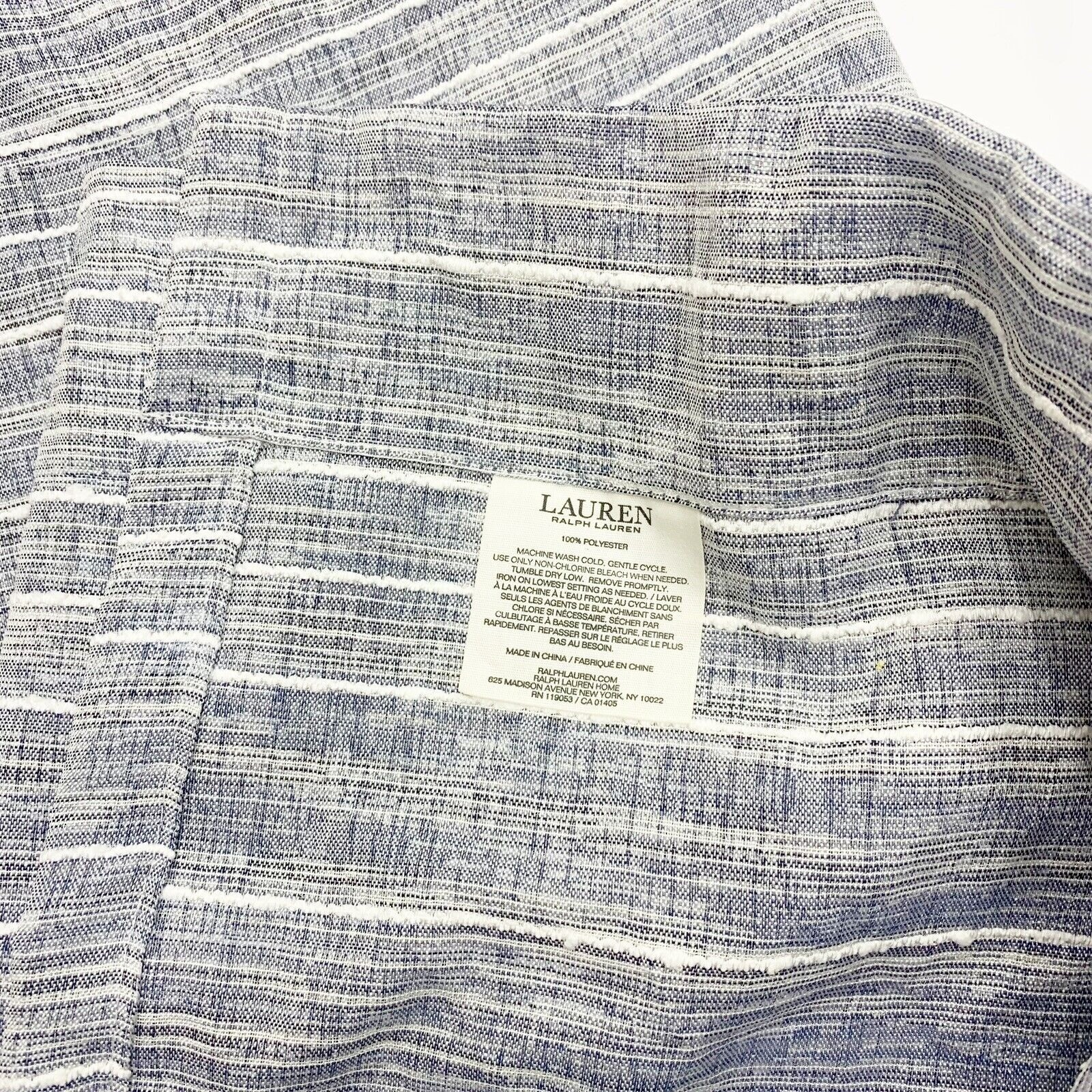 Ralph Lauren Curtains Caldwell Indigo 52 x 96 Drapes Blue Cobalt Striped Stripes