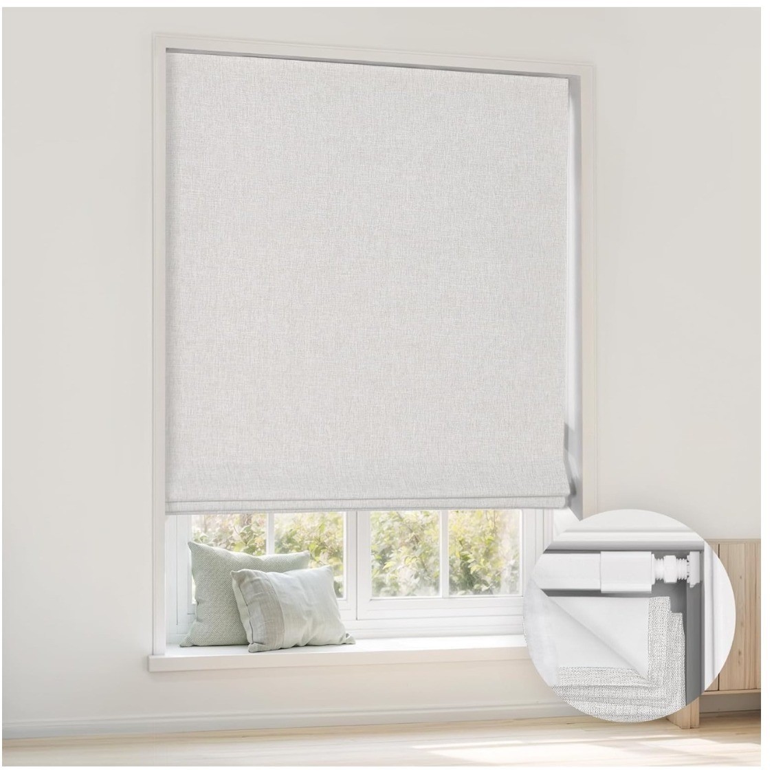 LazBlinds Cordless Cellular Shades, No Tools No Drill Blackout, 23″ W x 64″ H