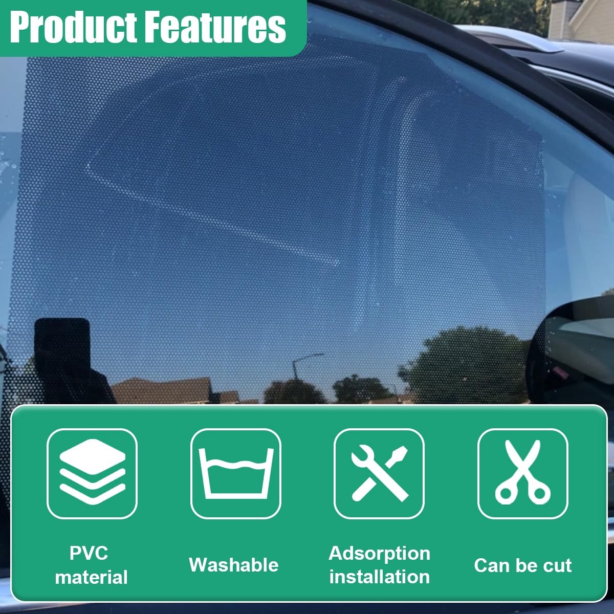 Car Side Window Sunshade Static Cling Auto UV Block Window Film Shade Film
