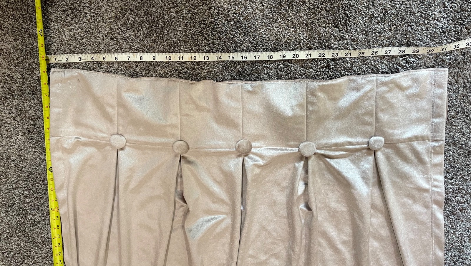 DKNY Curtain Panels Set of 2 Velveteen Taupe 93″X31″ Plush Button Tab Top
