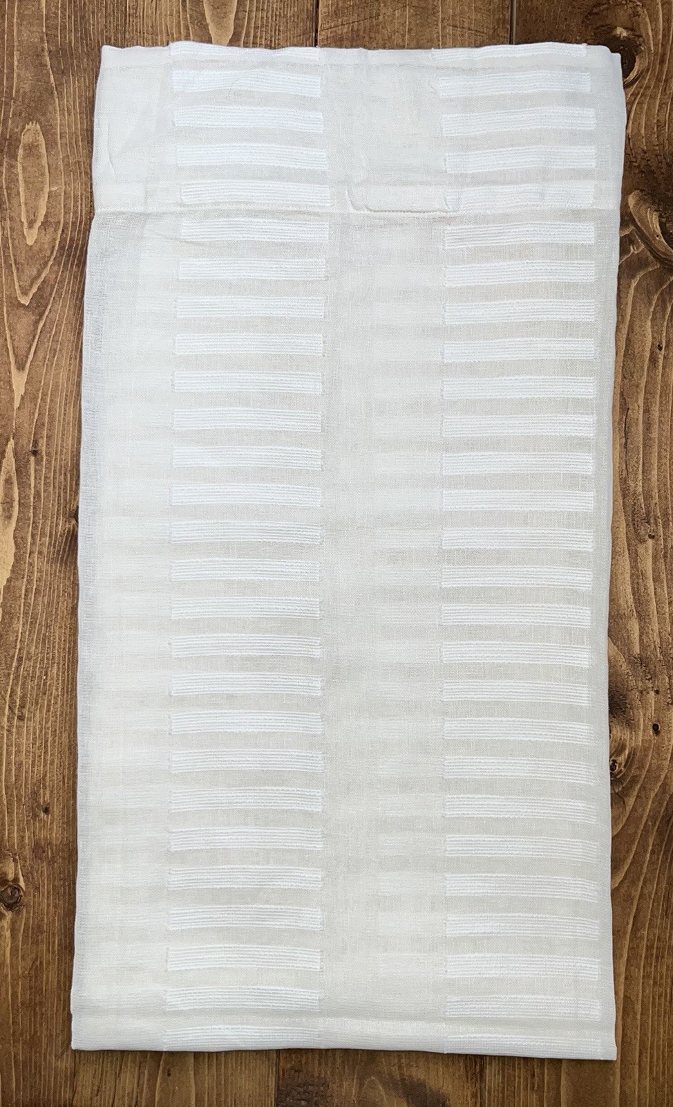 West Elm Linen Cotton Sheer Ladder Curtain 48in W X 96in L – NWOT White