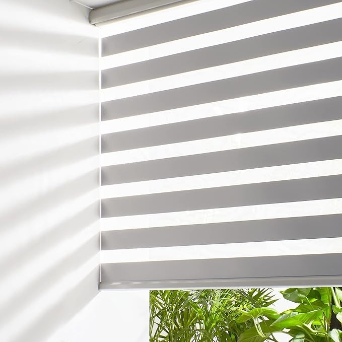 METechs Manual On Sale Zebra Blinds Shades Manual — Cordless, Gray, Polyester