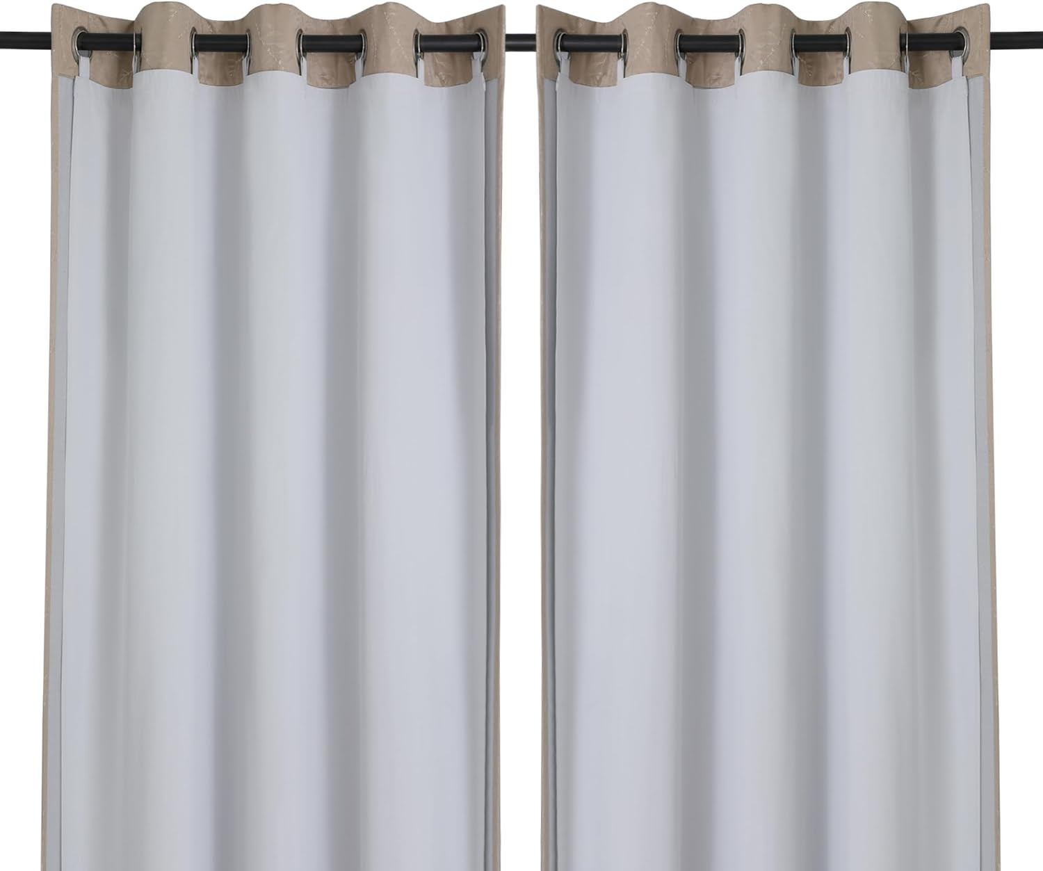 2 Panels 100% Blackout Curtain Liners, 100% Darkening Thermal Insulated Blackout