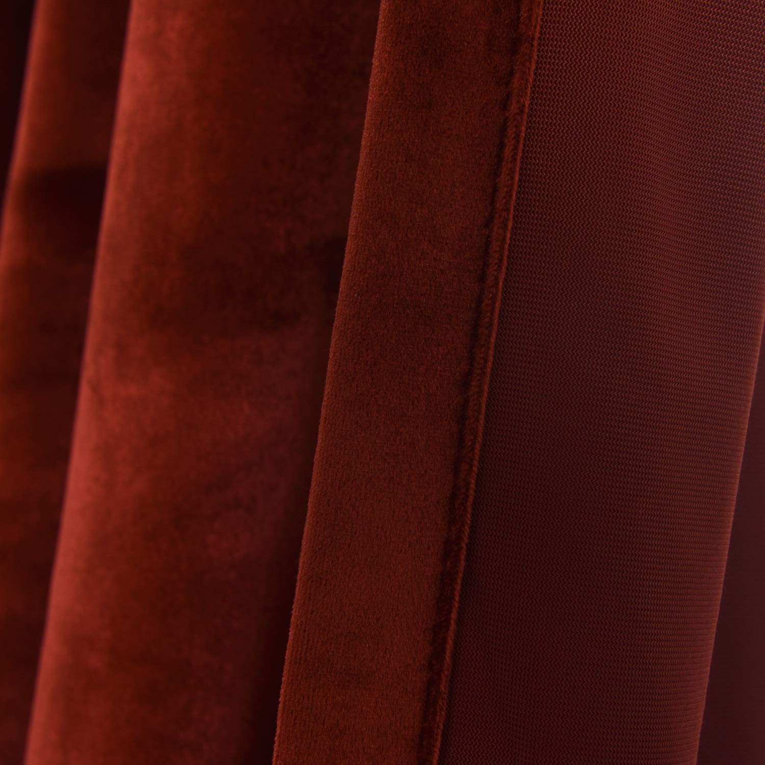 Velvet Luxurious Elegant Curtains Rod Pocket 52W x 84L (Pack of 2) Rust Red