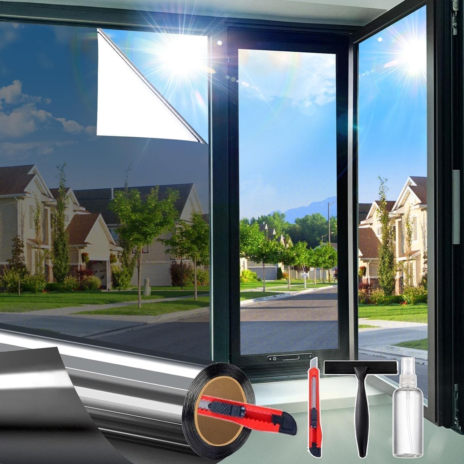 Daytime One Way Window Privacy Film – Reflective Tint for Home Use