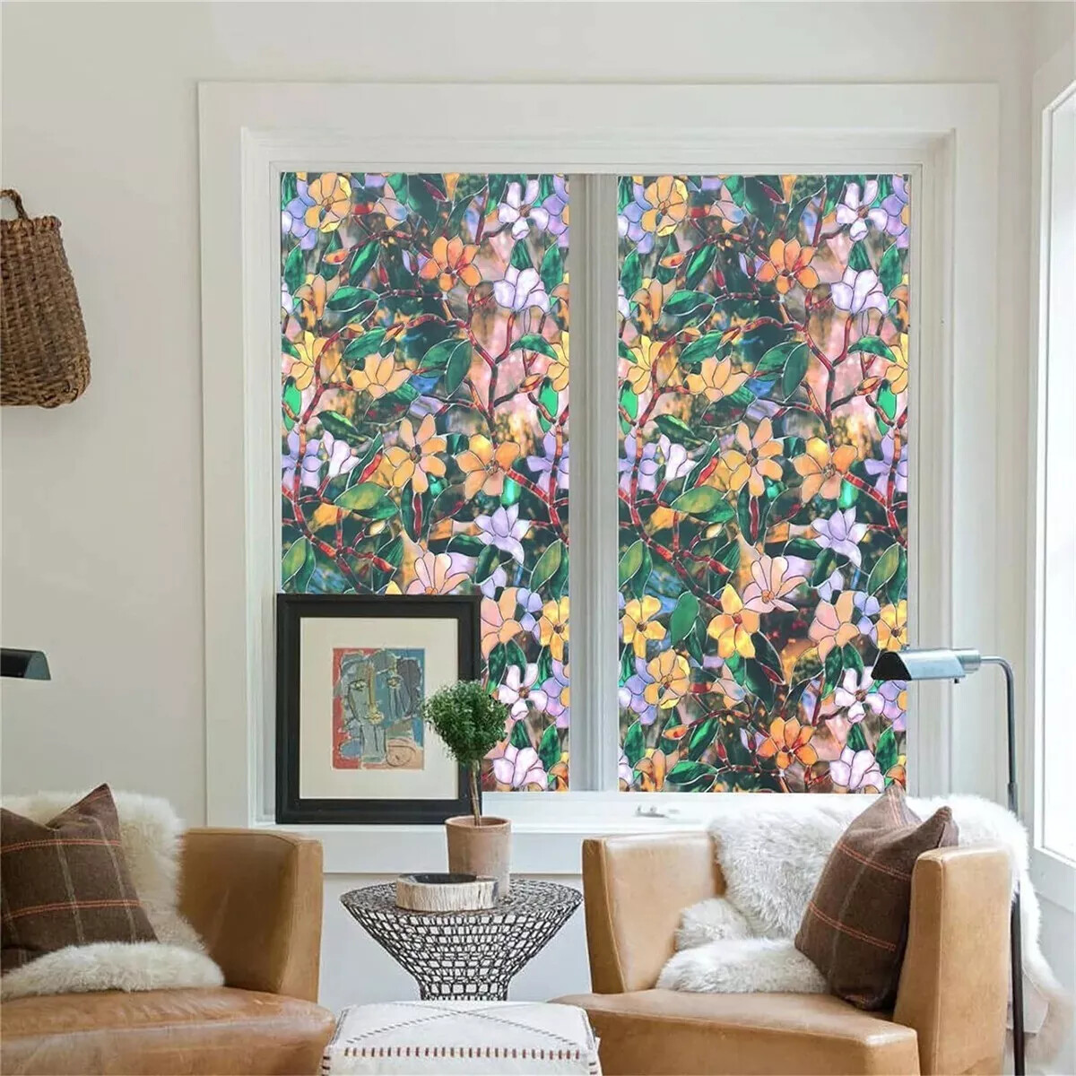 Window Film Stained Glass Vinyl Static Self Adhesive Film Frosted Decor Sticker