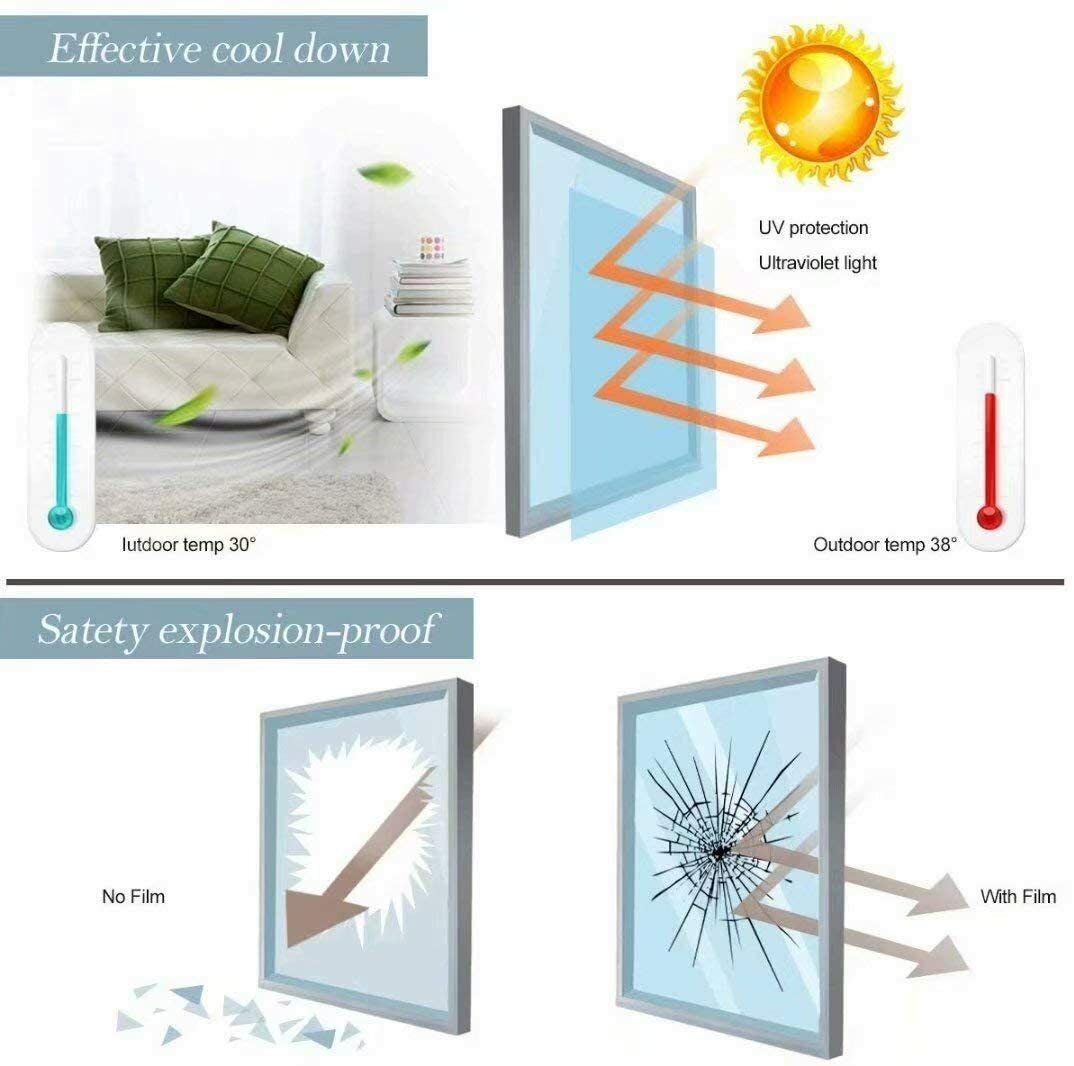 Flower No Glue Static Decorative Privacy Window Films for Glass 17.7″x78.7″