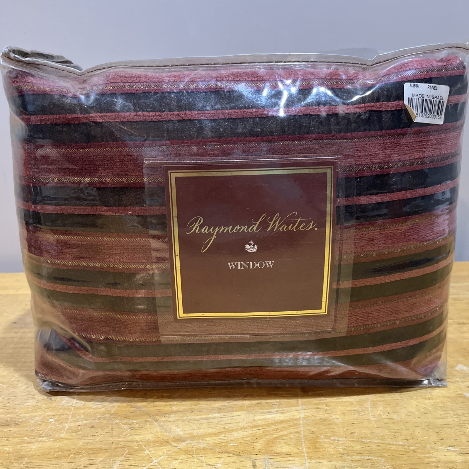 Raymond Waites One Pair Drapery Panels Alissa Striped Copper Burgundy 43×84″