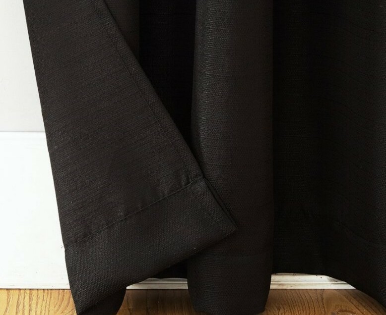 38″X84″ Black Textured Solid Curtain, Single Panel, Mainstays
