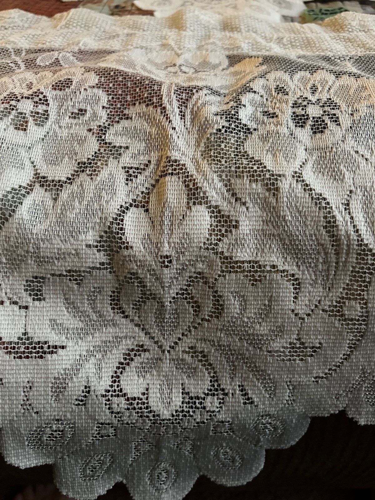JCPenney Home Collection White Lace Valances 15×50 Set of 2