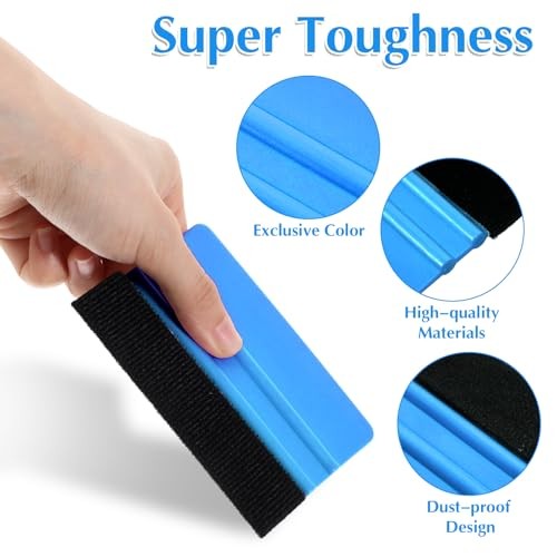 Mabor Vinyl Squeegee Tool, Blue Plastic Felt Squeegee for Vinyl Scraper for
