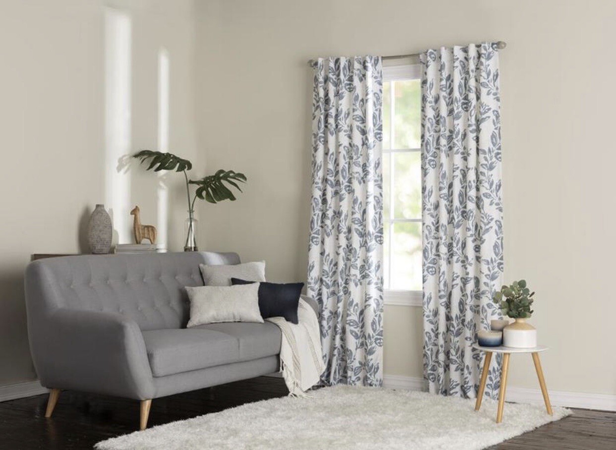 84″ Botanical Trellis Blackout Thermal Lined Single Curtain Panel (Choose Color)