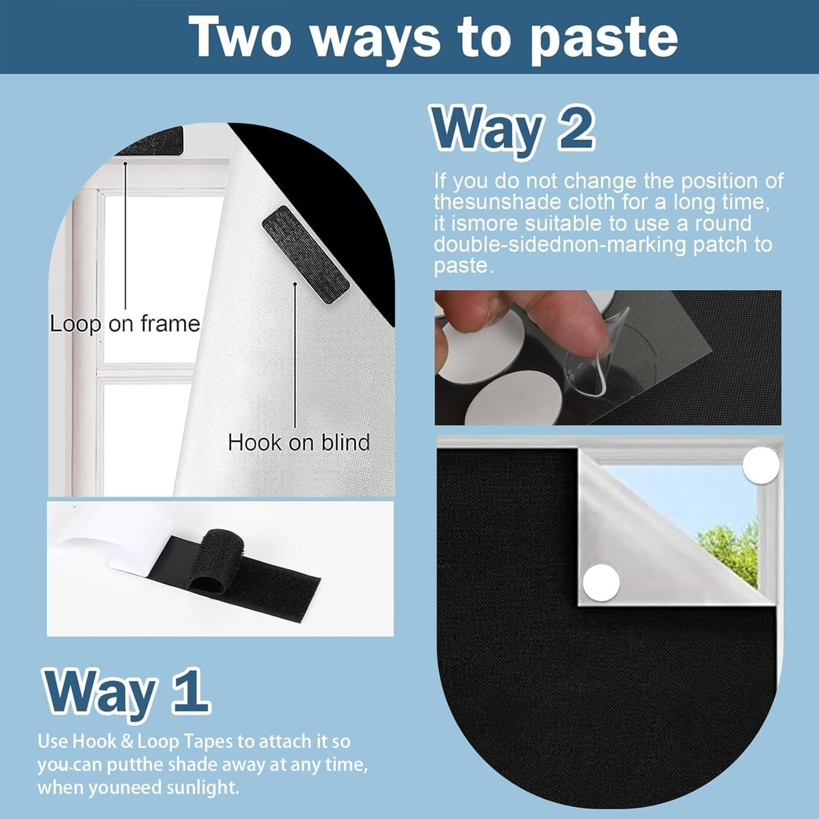 100% Blackout Window Cover 157×57” Portable Cuttable Shades for Bedroom RV Nurse
