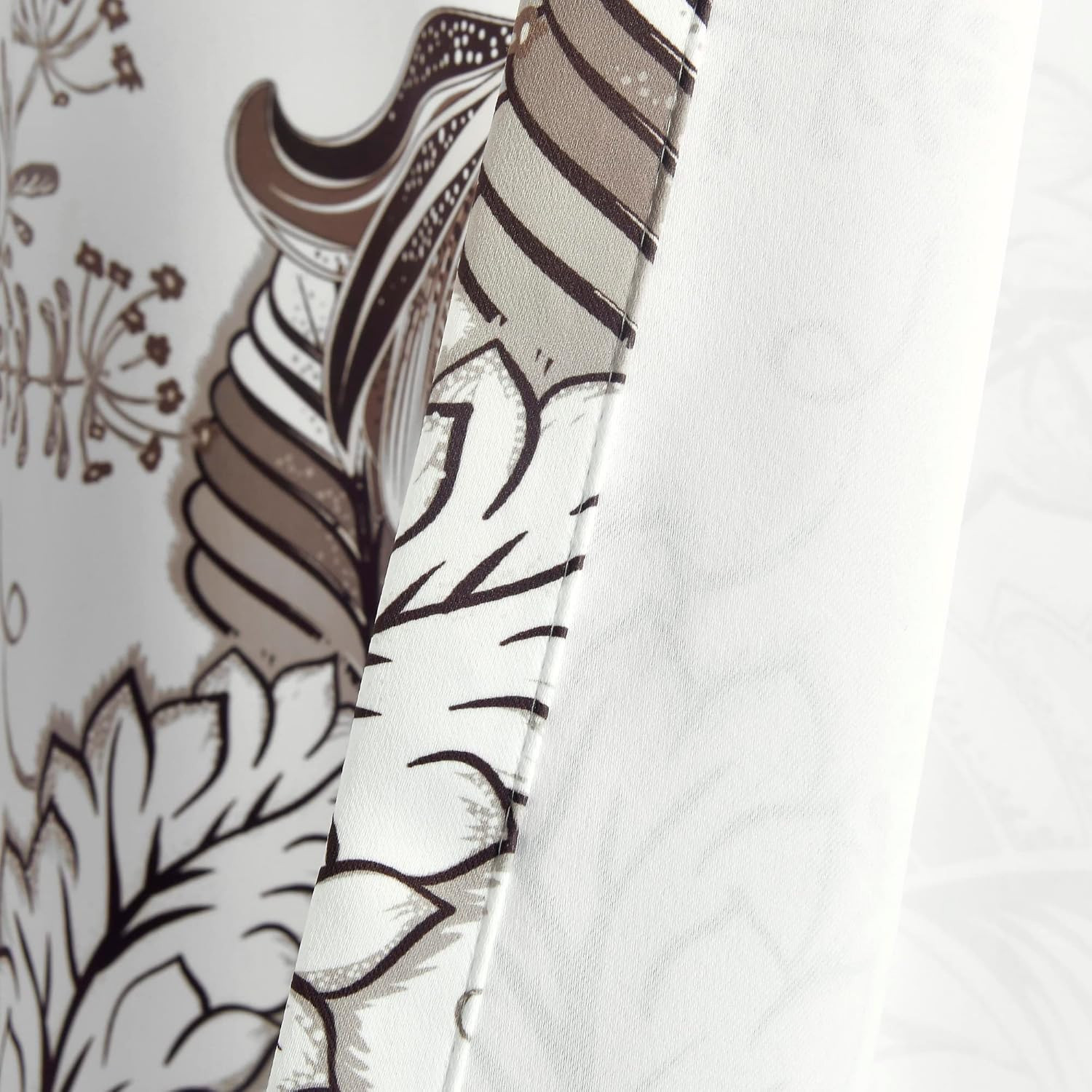 Cynthia Jacobean Light Filtering Curtain Panels, 84″ L x 52″ W, Neutral Pair