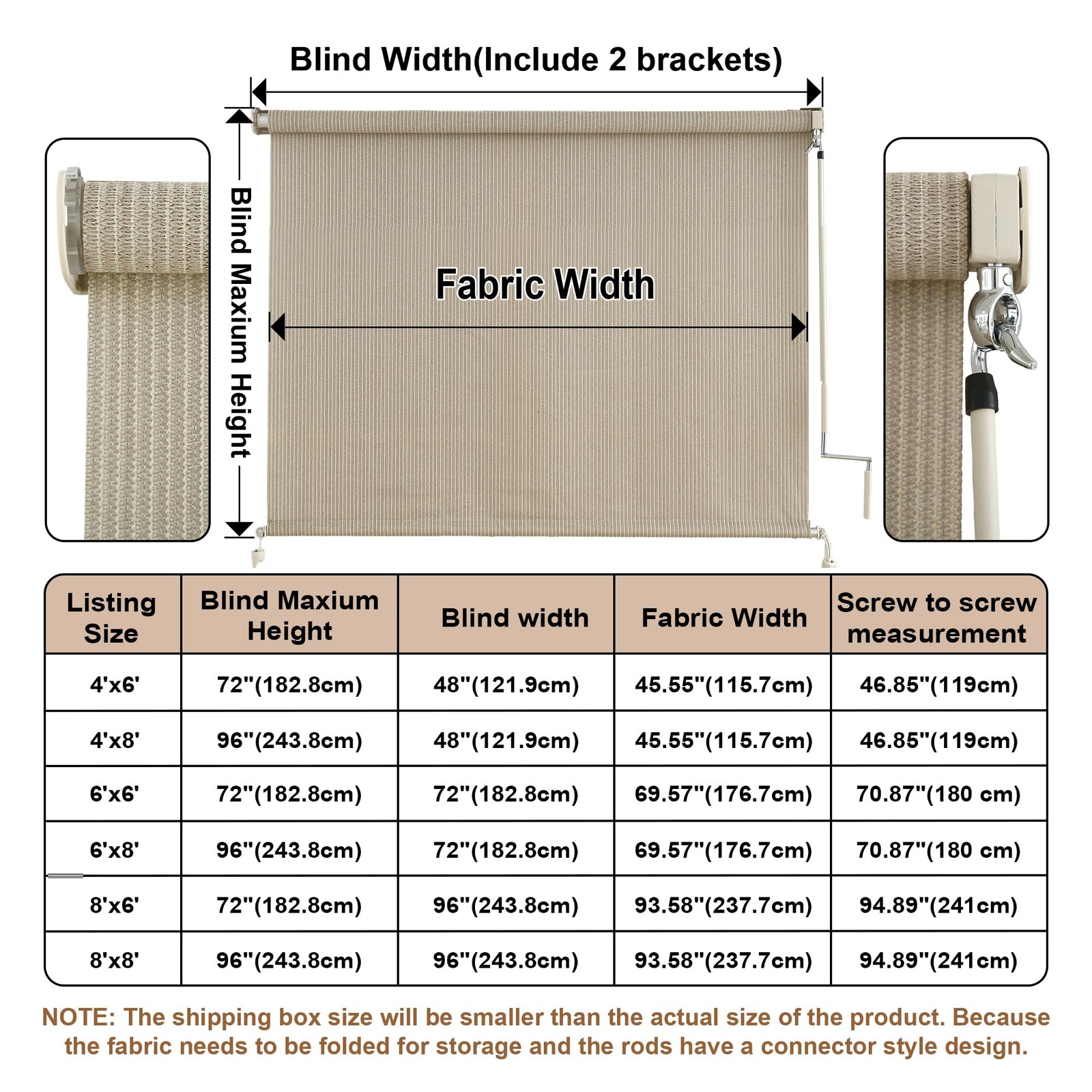 Outdoor Roller Shades, Cordless Patio Shades Roll Up Outdoor Blinds