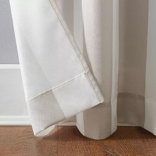 84″x54″ Khaki Stripped Curtain Panel, Valencia Cabana, Grommet Top, Sun Zero