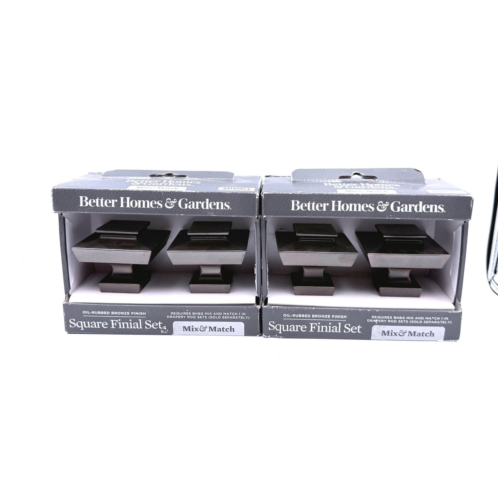 Better Homes & Gardens Square Finial Set 1 In Oil Rubbed Bronze 2 Packs 4 Total