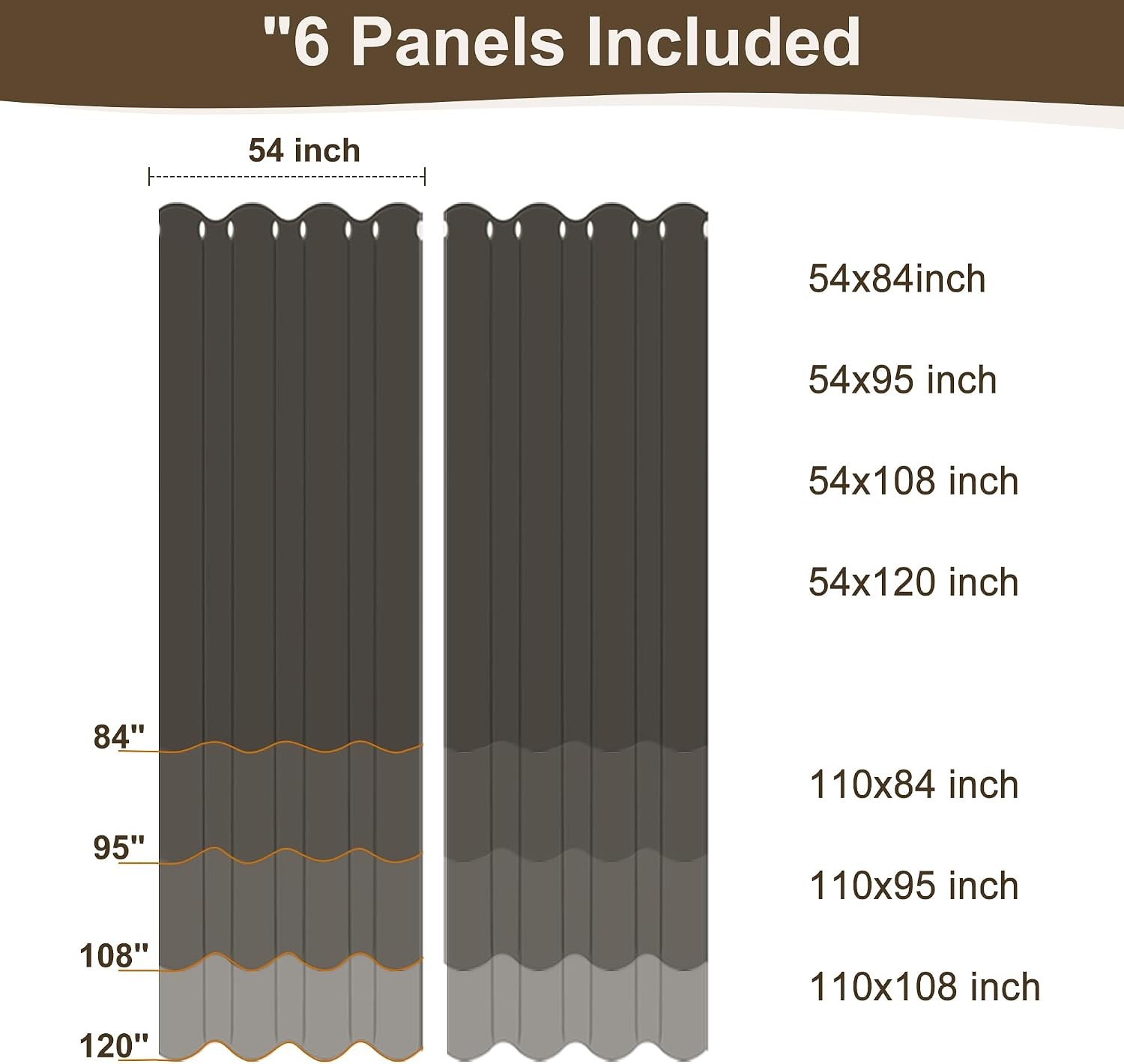 Waterproof Outdoor Patio Curtains 6 Panels 54×95 Inch Sage Green Privacy Shield